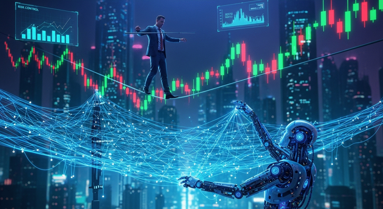 AI risk management system protecting trader capital with automated stop-loss and position sizing.